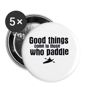 Paddel-Boot Kanu-Fahrer Für Kajak - Buttons klein 25 mm (5er Pack) - Weiß - Vorne