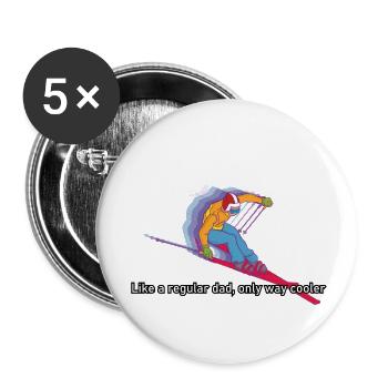Lustiges Skifahrer und Apreski Design Ski Urlaub - Buttons klein 25 mm (5er Pack) - Weiß - Vorne