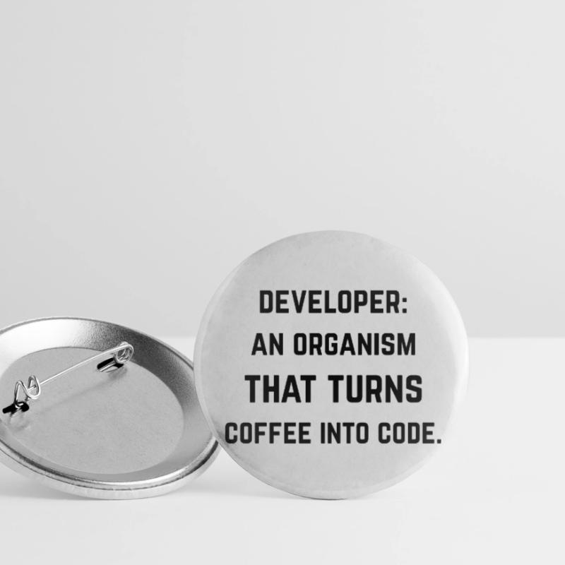 Developer: organization turning coffee into code Buttons small 1''/25 mm (5-pack)