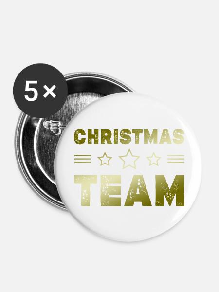 Christmas Team - Buttons klein 25 mm (5er Pack) - Weiß