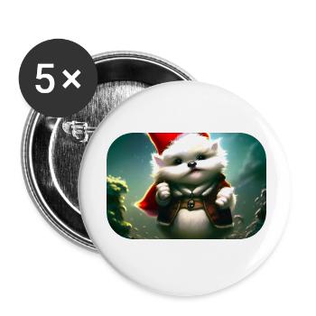 Christmas Gnome - Buttons klein 25 mm (5er Pack) - Weiß - Vorne