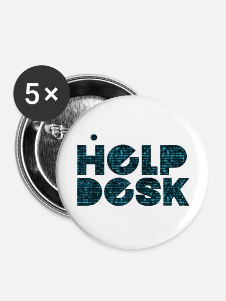 Helpdesk IT-Support-Geek Computer-Computer-Geek - Buttons klein 25 mm (5er Pack) - Weiß