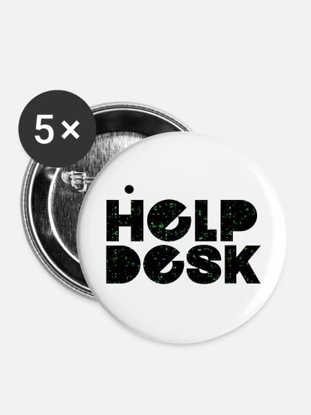 Helpdesk IT-Support-Geek Computer-Computer-Geek - Buttons klein 25 mm (5er Pack) - Weiß