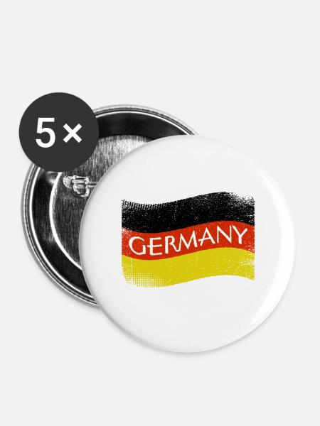 GERMANY Schriftzug - Klassiker - Buttons klein 25 mm (5er Pack) - Weiß