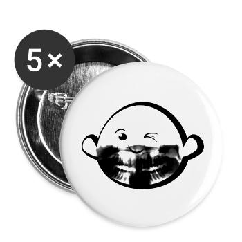 Lächeln - Buttons klein 25 mm (5er Pack) - Weiß - Vorne