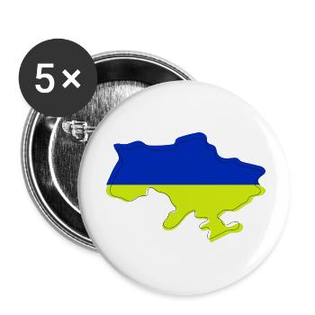 Ukraine - Buttons klein 25 mm (5er Pack) - Weiß - Vorne