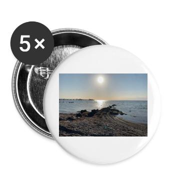 Baltic Sea with sun - Buttons small 1''/25 mm (5-pack) - white - Front