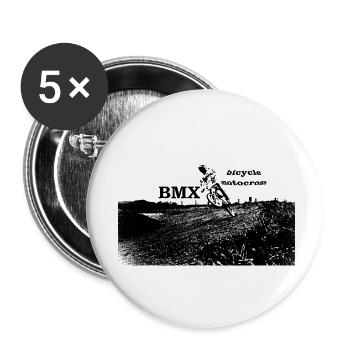 BMX Race Racing MTB Motocross - Buttons klein 25 mm (5er Pack) - Weiß - Vorne