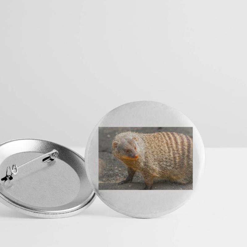 Gebänderte Manguste oder Zebramanguste Buttons klein 25 mm (5er Pack)