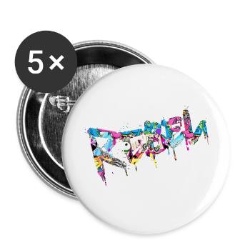 Rebel Rebels Drôle Musique Rétro Hip Hop Rocknroll - Lot de 5 petits badges (25 mm) - blanc - Devant