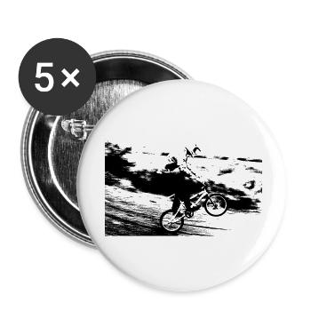 bmx race racing vtt motocross mtb bike rad - Lot de 5 petits badges (25 mm) - blanc - Devant
