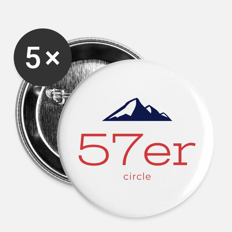 57er - Buttons klein 25 mm (5er Pack) - Weiß
