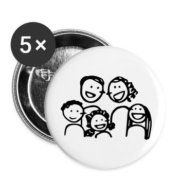 Family love 9 - Lot de 5 petits badges (25 mm) - blanc - Devant