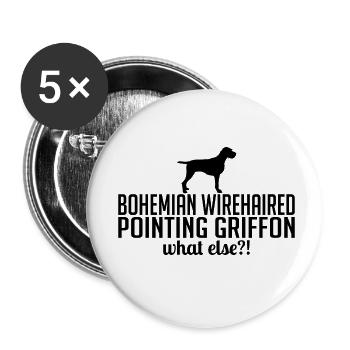 BOHEMIAN WIREHAIRED POINTING GRIFFON what else - Buttons small 1''/25 mm (5-pack) - white - Front