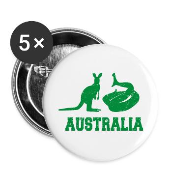 AUSTRALIA - Buttons klein 25 mm (5er Pack) - Weiß - Vorne
