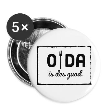 Oida is des guad - Buttons klein 25 mm (5er Pack) - Weiß - Vorne