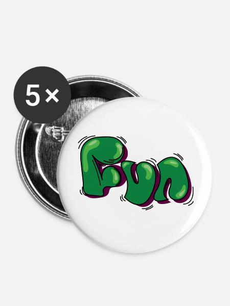 Comic Splash – FUN Edition - Buttons klein 25 mm (5er Pack) - Weiß