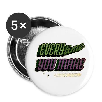 Joke Drive Roman Geek Happy Creativewriting - Lot de 5 petits badges (25 mm) - blanc - Devant