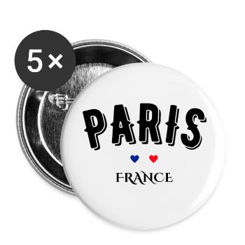 paris france - Lot de 5 petits badges (25 mm) - blanc - Devant