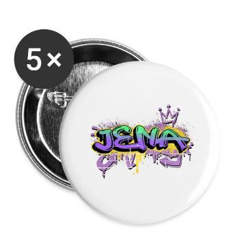 Jena Germany City Graffiti Spray Sprayer - Buttons small 1''/25 mm (5-pack) - white - Front