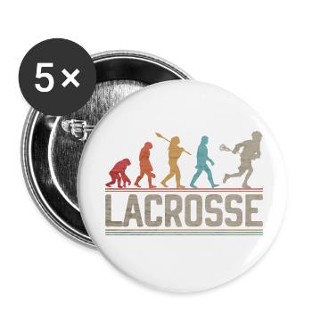 Lacrosse Evolution Vintage relax Bro LAX Funny - Buttons klein 25 mm (5er Pack) - Weiß - Vorne