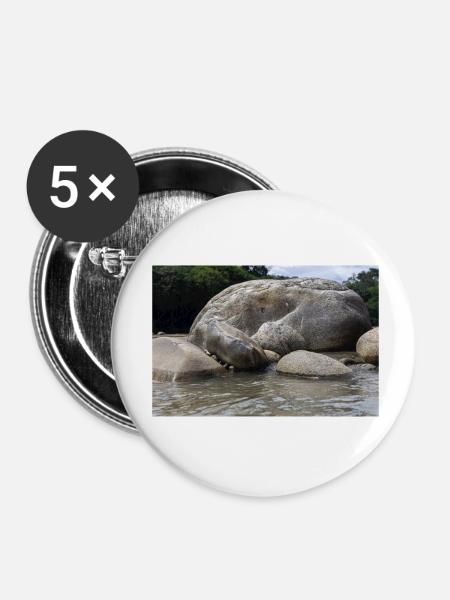 Felsen am Fluss - Buttons klein 25 mm (5er Pack) - Weiß