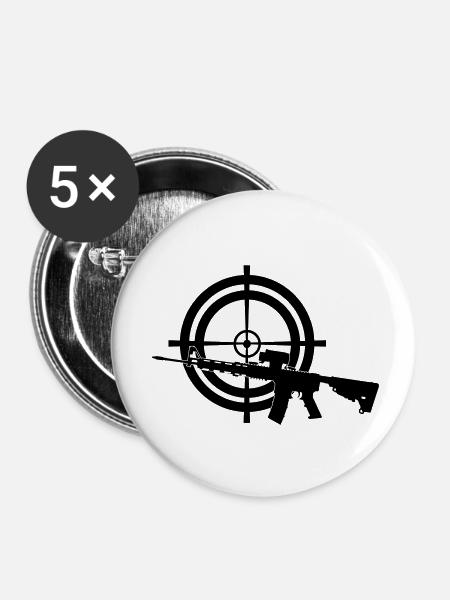 Colt c7 mit Visier - Buttons klein 25 mm (5er Pack) - Weiß