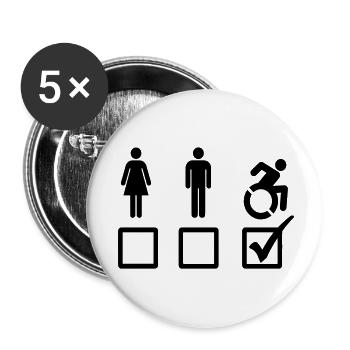 All wheelchair users are suitable* - Buttons small 1''/25 mm (5-pack) - white - Front