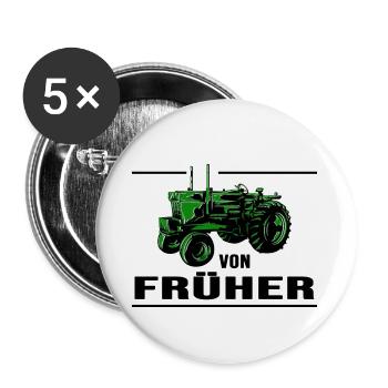 Traktor Schlepper Traktortreffen Traktor-Nostalgie - Buttons klein 25 mm (5er Pack) - Weiß - Vorne