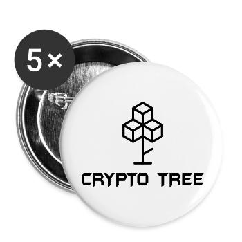 Trading de Bitcoin et d'actions cryptographiques - Lot de 5 petits badges (25 mm) - blanc - Devant