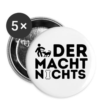Lustiges Hunde-Design | Bissiger Hund mit Knochen - Buttons klein 25 mm (5er Pack) - Weiß - Vorne