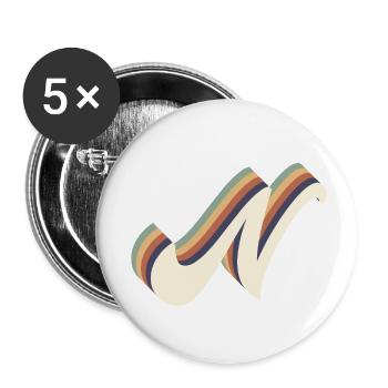 Buchstabe n - Buttons klein 25 mm (5er Pack) - Weiß - Vorne