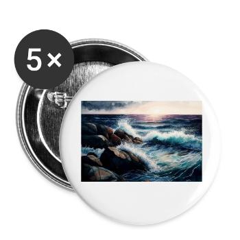 Sunrise over the sea - Buttons small 1''/25 mm (5-pack) - white - Front