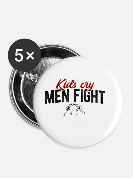 Grappling Martial Arts Wrestling - Buttons klein 25 mm (5er Pack) - Weiß