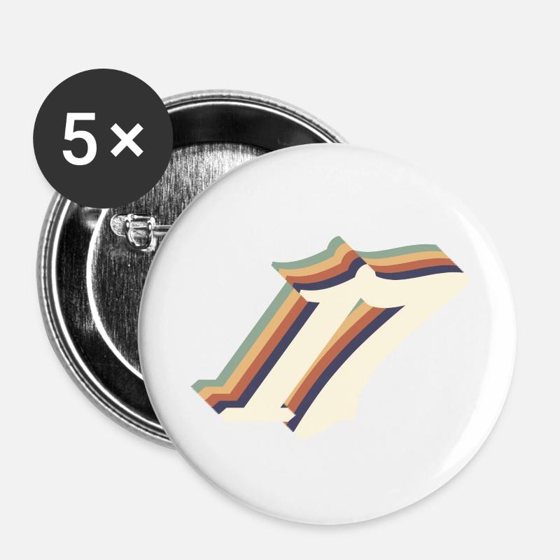 Vintage 17th Anniversary - Buttons small 1''/25 mm (5-pack) - white