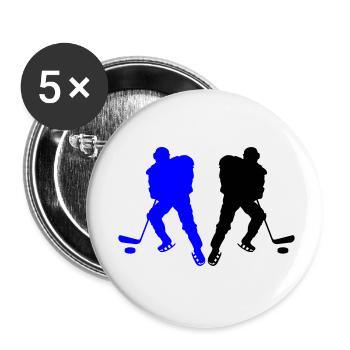Joueurs de hockey - Lot de 5 petits badges (25 mm) - blanc - Devant