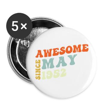 Groovy 71 Jahre alt Genial seit Mai 1952 71. - Buttons klein 25 mm (5er Pack) - Weiß - Vorne