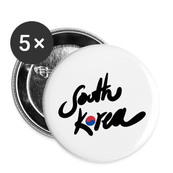 Corée du Sud - Lot de 5 petits badges (25 mm) - blanc - Devant