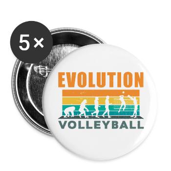Volleyball Player Sport Retro Evolution - Buttons klein 25 mm (5er Pack) - Weiß - Vorne
