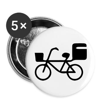 Marathon Triathlon Running joggen Biking Radfahren - Buttons klein 25 mm (5er Pack) - Weiß - Vorne