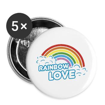 LGBT Rainbow Love - Lot de 5 petits badges (25 mm) - blanc - Devant