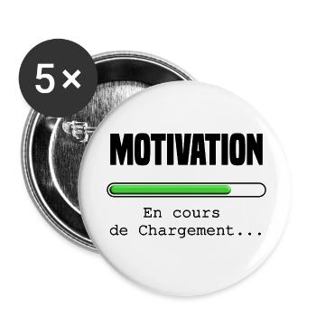 Motivation en cours de chargement - Lot de 5 petits badges (25 mm) - blanc - Devant