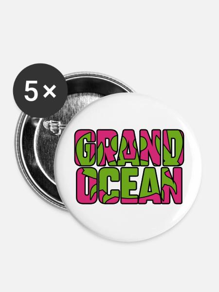 Großer Ozean - Buttons klein 25 mm (5er Pack) - Weiß
