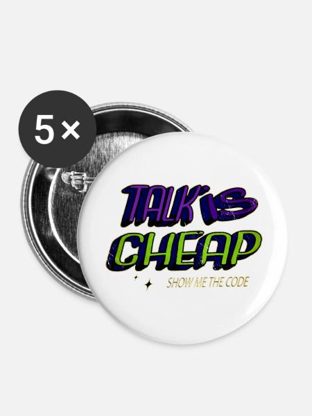computer language - Buttons klein 25 mm (5er Pack) - Weiß
