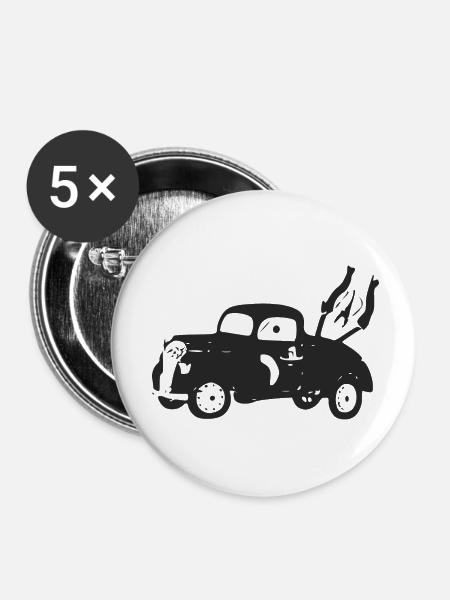 Ein Rennwagen - Buttons klein 25 mm (5er Pack) - Weiß