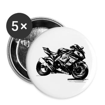 Affichez votre style avec nos logos moto - Lot de 5 petits badges (25 mm) - blanc - Devant