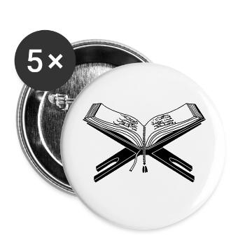 Quran logo holy book - Buttons small 1''/25 mm (5-pack) - white - Front