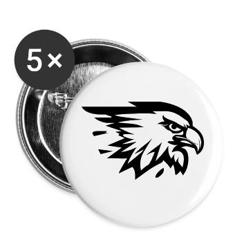 eagle's head with wing in profile - Buttons small 1''/25 mm (5-pack) - white - Front