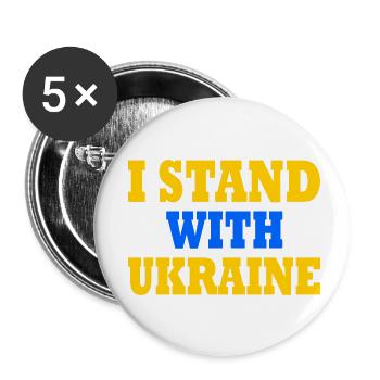 I stand with ukraine - Buttons small 1''/25 mm (5-pack) - white - Front