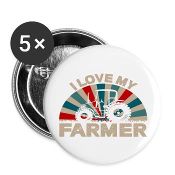 I love my Farmer - Buttons small 1''/25 mm (5-pack) - white - Front